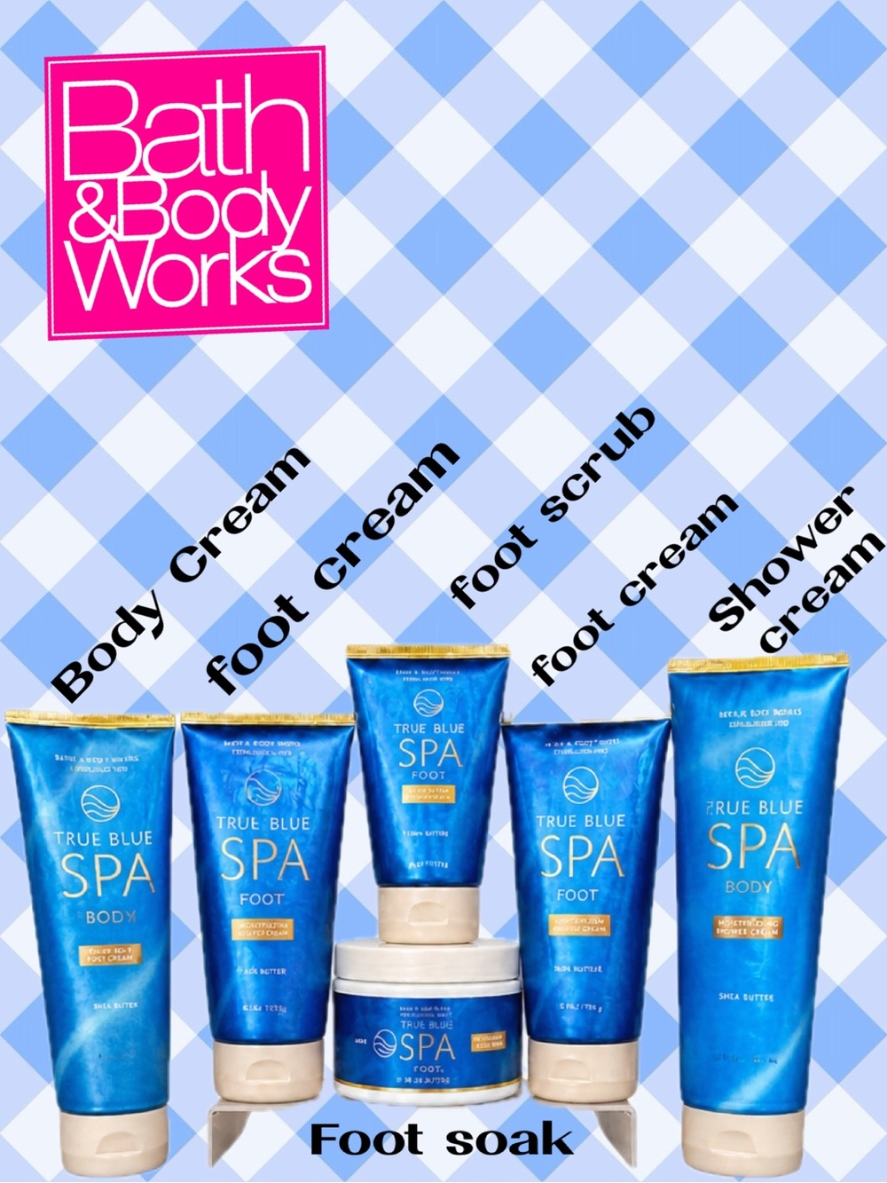 BATH & BODY WORKS 6 Pc Bundle - True Blue spa